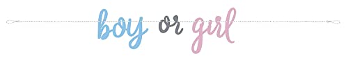 Boy or Girl Gender Reveal Banner - 7 ft. - Premium Pink & Blue Cardstock Piece - Perfect for Baby Showers & Announcements, 1 Pc.