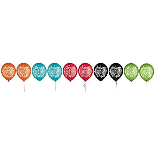 New Year's Eve Latex Balloons | 12'Inch | 15 Pieces | Colorful Confetti