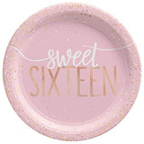 Multiple Brands Sweet Sixteen Blush 16 Coming of Age Jumbo Deluxe Birthday Premium Party Supplies Bundle Pack for 16 Guests (Plus Party Planning Checklist by Mikes Super Store), Deluxe Jumbo, Pink