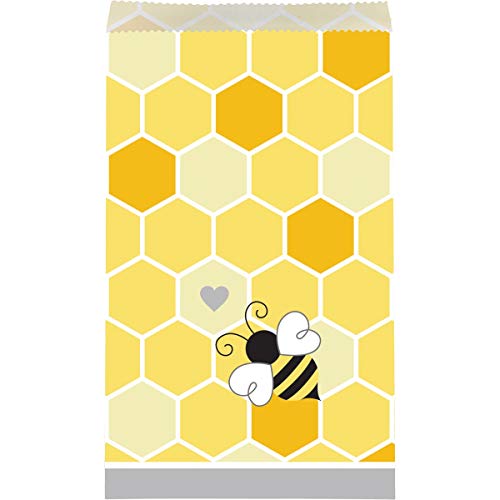 Creative Converting Bumblebee Baby Paper Treat Bags, 7.75
