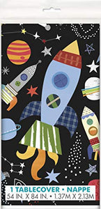 Outer Space Adventure Rectangular Plastic Table Cover - 54" x 84" (Pack of 1) - Perfect for Themed Parties, Events, and Celebrations