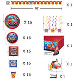 Fire Truck Firefighter First Responder Flaming Party Jumbo Deluxe Birthday Party Supplies Decorations Ultimate Bundle Pack for 16 Guests (Plus Party Planning Checklist by Mikes Super Store)