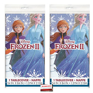 Multiple Brands (2 Pack) Disney Frozen Elsa Anna Olaf Party Plastic Table Cover 54 x 84 Inches (Plus Party Planning Checklist by Mikes Super Store) (MSS12)