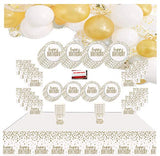 Multiple Brands Gold Confetti Premium Deluxe Birthday Party Supplies Jumbo Bundle Pack for 16 Guests (Plus Party Planning Checklist by Mikes Super Store)