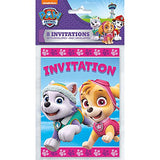 Unique Paw Patrol Girl Party Invitations, 5.5” x 4”, Multicolor