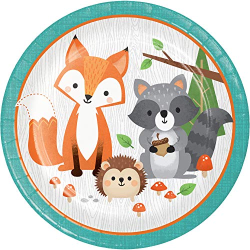 Wild One Woodland Paper Plates, 8 ct, Multicolor