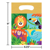 Jungle Forest Animals Safari Lion Elephant Monkey Birthday Party (16 Pack) Plastic Loot Treat Candy Favor Bags (Plus Party Planning Checklist by Mikes Super Store)