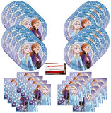 Disney Frozen Elsa Anna Birthday Party Supplies Bundle Pack for 16 Guests (Plus Party Planning Checklist by Mikes Super Store)
