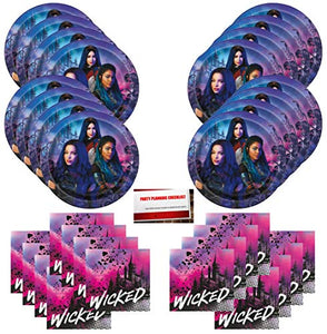 Disney Descendants 3 Wicked Audrey Uma Birthday Party Supplies Bundle Pack for 16 Guests (Plus Party Planning Checklist by Mikes Super Store)
