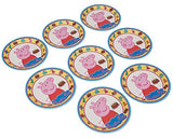American Greetings AM-551499 Peppa Pig Round Plate (8 Count), Yellow/Blue, 9"