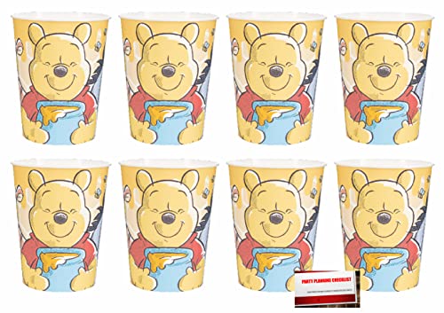 Multiple Brands Winnie the Pooh 16 oz Plastic Favor Cups 8 Pack (Plus Party Planning Checklist by Mikes Super Store)