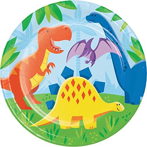 Dinosaur Theme Paper Dinner Plates - 8 Pcs