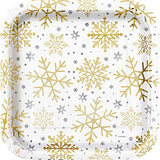 Holiday Christmas Snowflake Let It Snow Winter Wonderland Fall Party Supplies Bundle Pack for 16 (Plus Party Planning Checklist by Mikes Super Store)