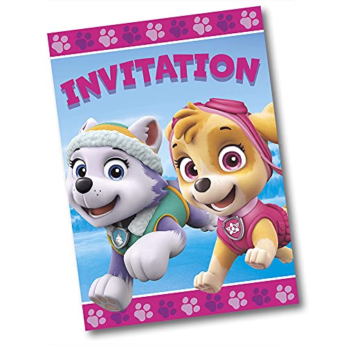 Unique Paw Patrol Girl Party Invitations, 5.5” x 4”, Multicolor