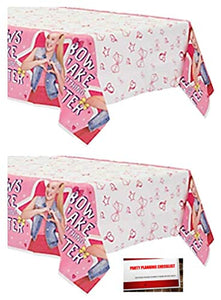 (2 Pack) JoJo Siwa Party Paper Table Cover Bows Make Everything Better 54 x 96 Inches (Plus Party Planning Checklist by Mikes Super Store)