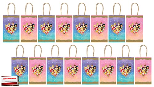 Multiple Brands (16 Pack) Disney Princess Party Paper Loot Treat Candy Favor Box Bags (Plus Party Planning Checklist by Mikes Super Store)