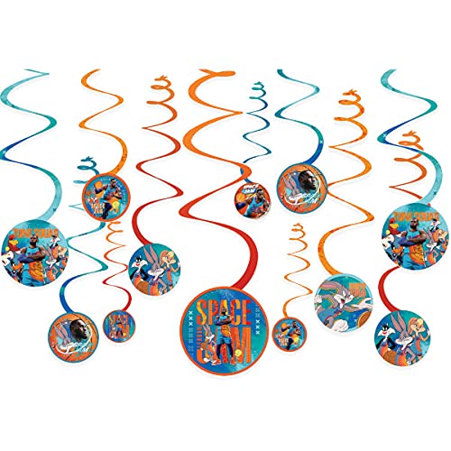 Amscan Space Jam 2 Hanging Swirl Decorations, 12ct