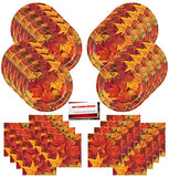 Fall Leaves Thanksgiving Holiday Harvest Orange Leaf Party Supplies Bundle Pack for 16 Guests (Plus Party Planning Checklist by Mikes Super Store)